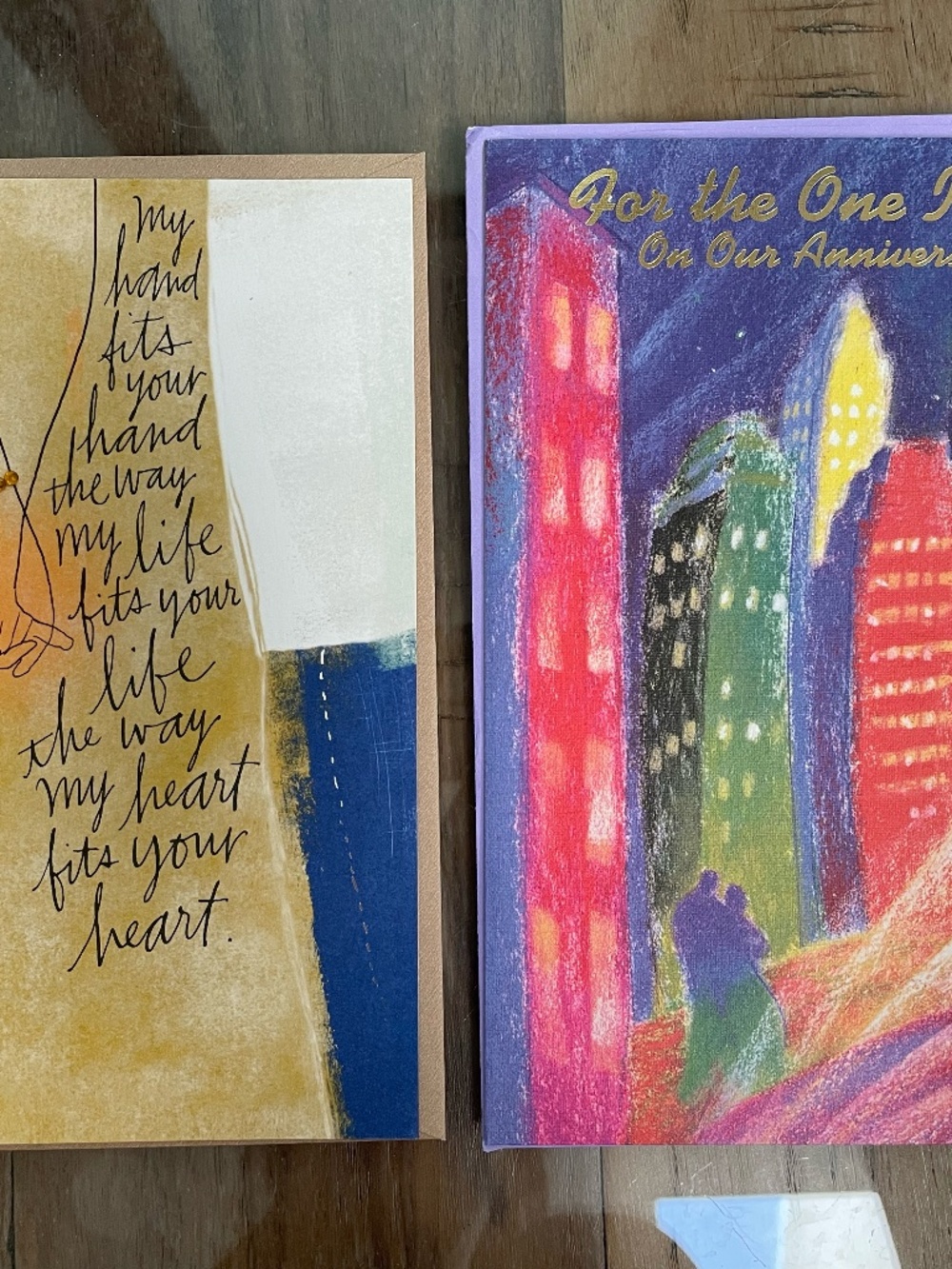 Mixed Set of 2 Romantic Anniversary Greeting Cards